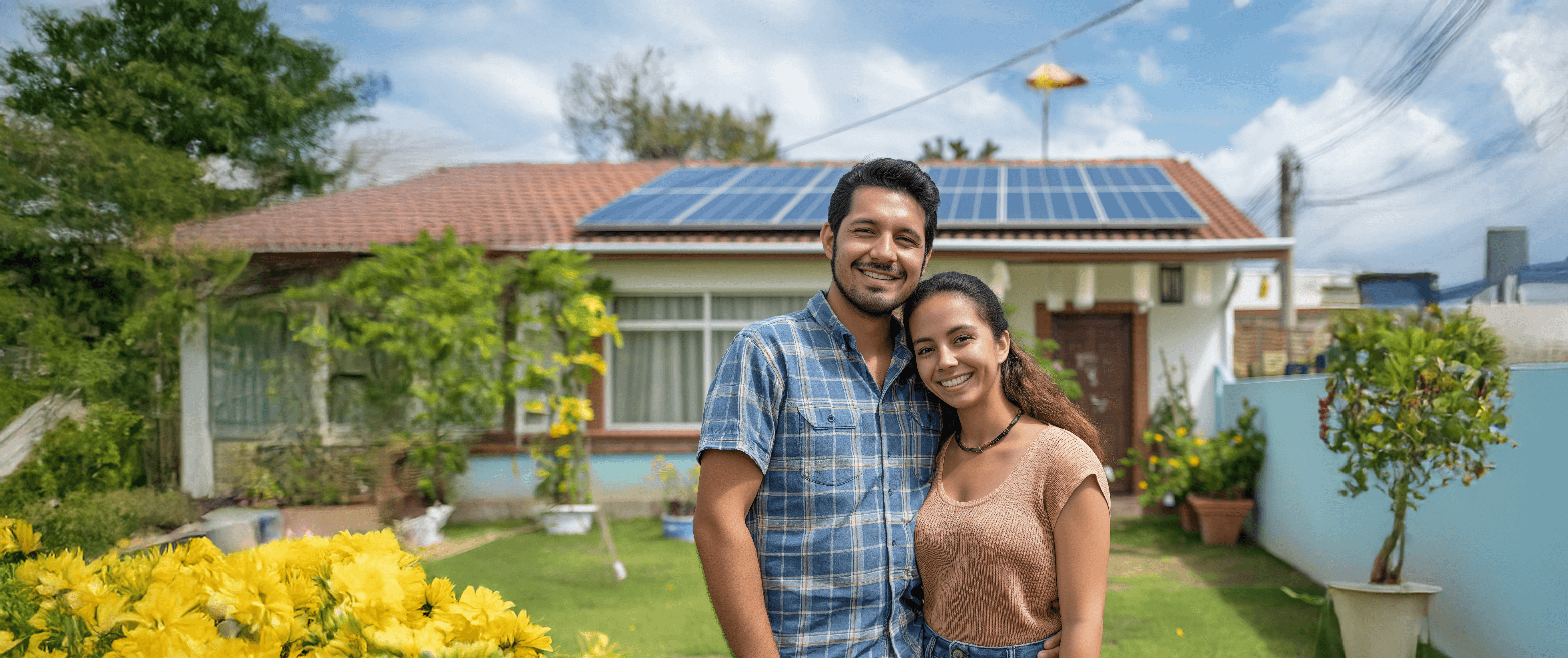 Instalação de painéis solares em residência